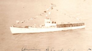 RPPC WWI Navy Submarine Chaser Ship Real Photo Postcard