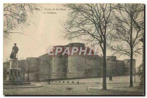 Old Postcard Statue of King Rene Angers Le Chateau