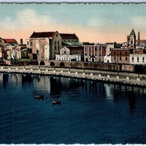 c1950s Bari, Italy Downtown Aerial Lungomare Promenade Litho Photo 4x6 PC Vtg M6