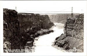 RPPC, ID Idaho  HANSEN BRIDGE Over SNAKE RIVER GORGE  ca1940's Photo Postcard