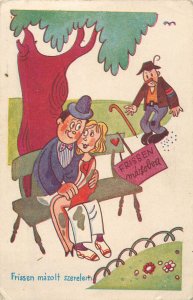 Humor Hungary comic caricatures postcard