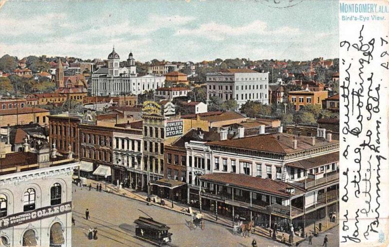 Montgomery Alabama Birdseye View Of City Antique Postcard K46672