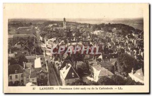 Old Postcard Langres Panorama Seen From The Cathedral