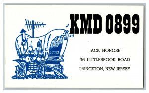 QSL Radio Card From Princeton New Jersey KMD 0899