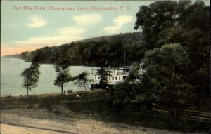 Skaneateles New York NY Ten Mile Point Steamer Steamship c1910 Postcard