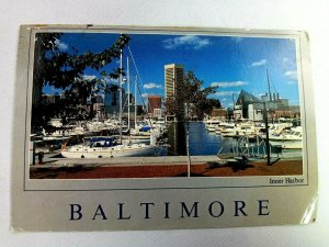 Vintage Postcard Skyline & Inner Harbor Baltimore MD National Aquarium