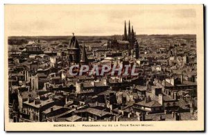 Bordeaux Old Postcard Panorama seen from the Tour Saint Michel