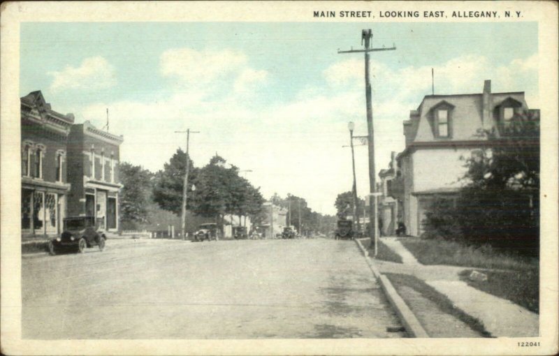 Allegany NY Main St. East c1920 Postcard