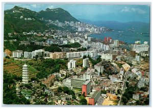 c1950's View Overlooking Tiger Balm Garden Towards Victoria City Postcard