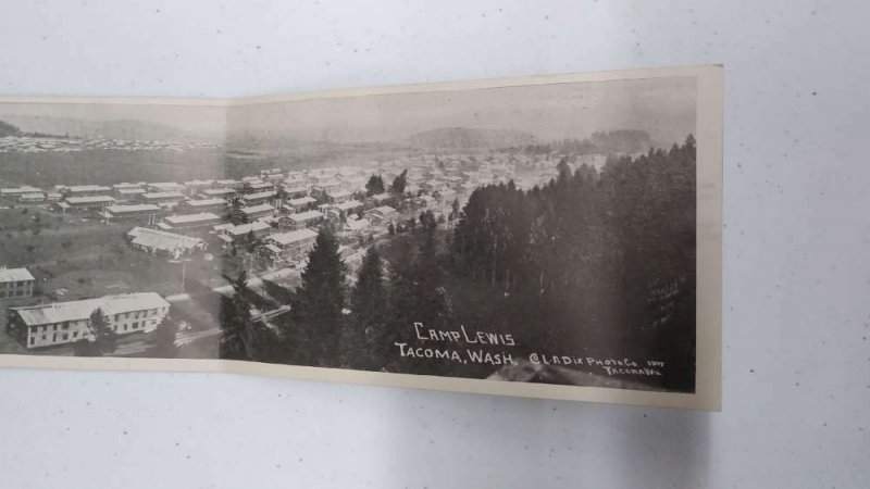 Tacoma Washington Camp Lewis Panoramic View Quad-Fold Postcard AA1457