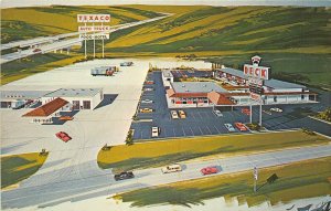 Geneseo Illinois 1960s Postcard Deck Plaza Truck Stop Gas Station