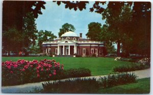 Postcard - The West Front, Monticello - Charlottesville, Virginia