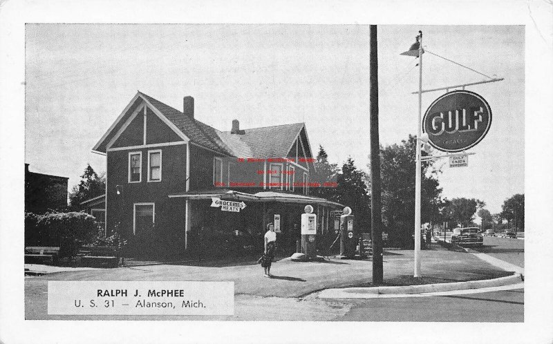 MI, Alanson, Michigan, Ralph McPhee's Gulf Gas Station, RC O'Neil