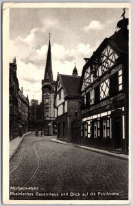 1910 Mülheim-Ruhr Rheinisches Bauernhaus Und Blick Auf Die Petrikirche Postcard