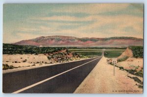 1940 Albuquerque New Mexico Postcard Entering Rio Grande Valley Sandia Mountains