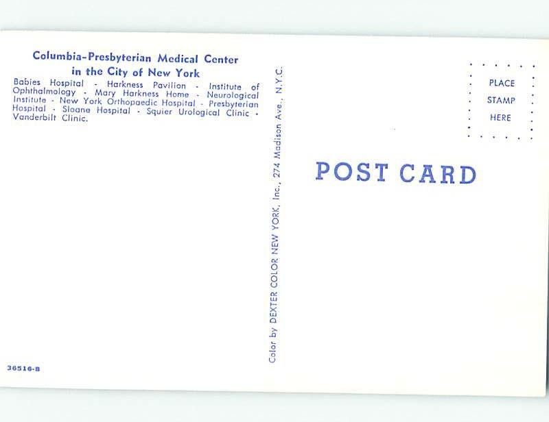 Pre-1980 COLUMBIA PRESBYTERIAN MEDICAL CENTER New York City NY H4853@