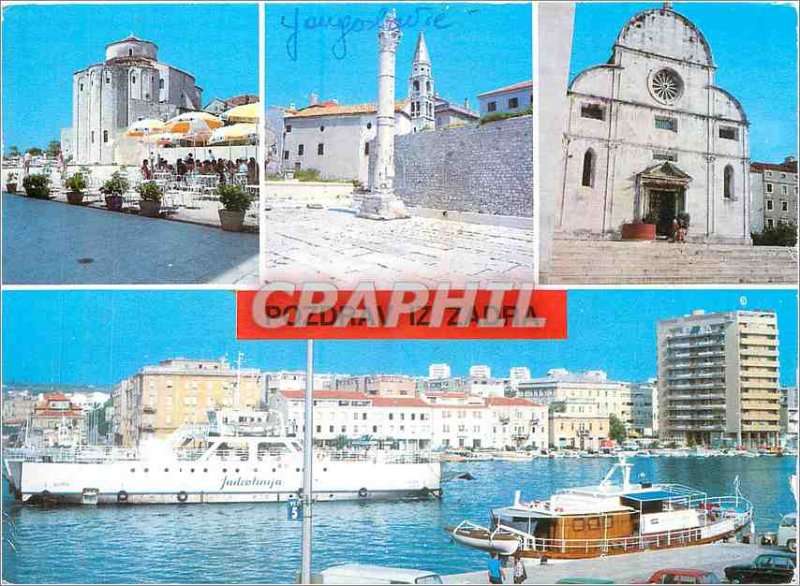 Postcard Modern Yugoslavia Pozdrav iz Zadra Boat