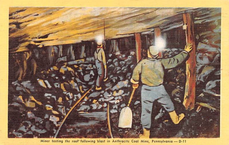 Miner Testing Anthracite Coal Mine, Pennsylvania, USA Unused 