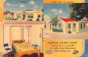 New Orleans Louisiana Tropical Tourist Court Vintage Postcard AA39810