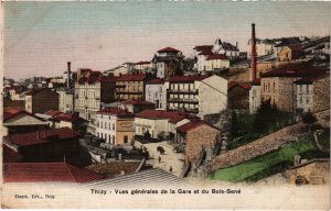 CPA Thizy - Vues Generales de la Gare et du Bois-Sene (1036385)