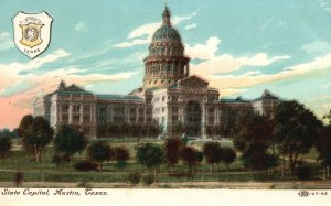 Vintage Postcard 1910's State Capitol Government Building Austin Texas TX