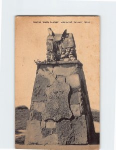 Postcard Famous Empty Saddles Monument Dalhart Texas USA