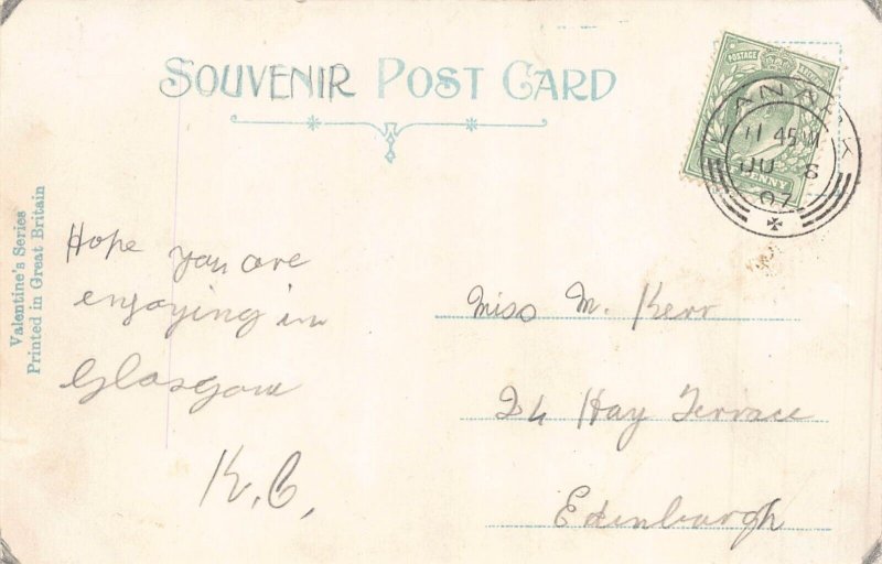 Scotland 1907 Lanark High Street vintage postcard