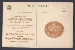 Ca 1910 ADV FOR OYSTER CRACKERS UNPOSTED EMBOSSED NJ, RARE & UNUSUAL