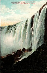 Vtg 1910s Horseshoe Falls from Below Niagara Falls New York NY Postcard