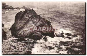 Old Postcard Rocks Study Pouldu