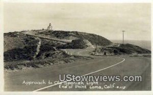 Old Spanish Lighthouse, Real Photo - Point Loma, California CA  