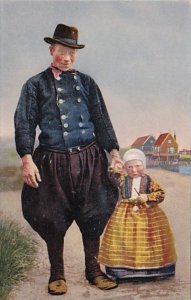 Netherlands Local Man & Girl In Traditional Costume