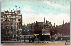 City Square Leeds England~ Monument Statue Buildings Postcard
