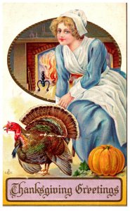 Thanksgiving  Tom Turkey , Maid, Pumpkin