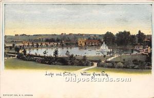 Lake and Fountain Willow Grove Park, Pennsylvania, PA, USA Unused 