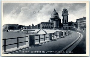 Postcard - Lungadige del Littorio E Chiesa S, Giorgio - Verona, Italy