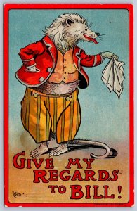 DS1/ Patriotic Postcard c10 Billy Possum President Taft Comic Crite Signed 95