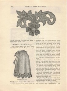 1888 Victorian Ingall's Magazine Page Engraving Ladies Lace Work 2v1-66