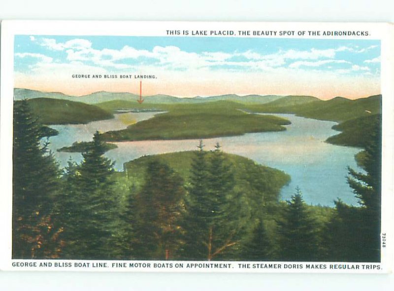 W-border LAKE SCENE Adirondacks - Lake Placid New York NY AE4699