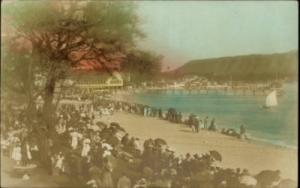 HONOLULU HAWAII Harbor View c1910 Tinted Photo RPPC