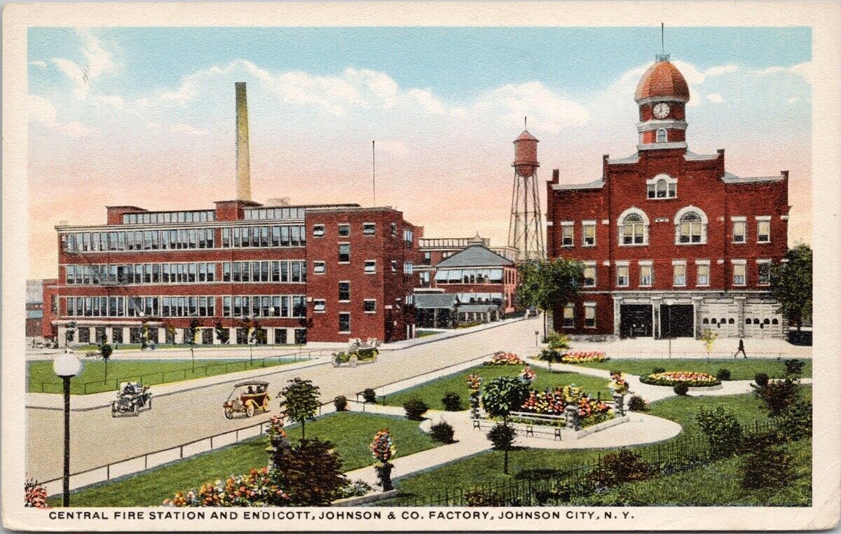 Johnson City New York Central Fire Station & Endicott Johnson Co NY