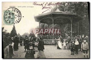 Old Postcard Rennes Jardin public kiosk Children