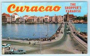 CURACAO, N.W.I. ~ Shoppers Paradise PONTOON BRIDGE ca 1950s Postcard