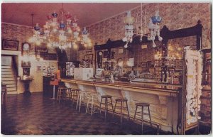 CRYSTAL BAR Nevada VIRGINIA CITY Saloon Interior 1950s Chrome Vintage Postcard