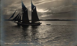 Sweden Fran Stockholm Omgifningar Sailboat Vintage RPPC 08.67