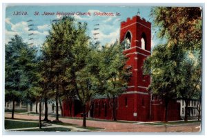 1913 St. James Episcopal Church Chapel Oskaloosa Iowa Vintage Antique Postcard