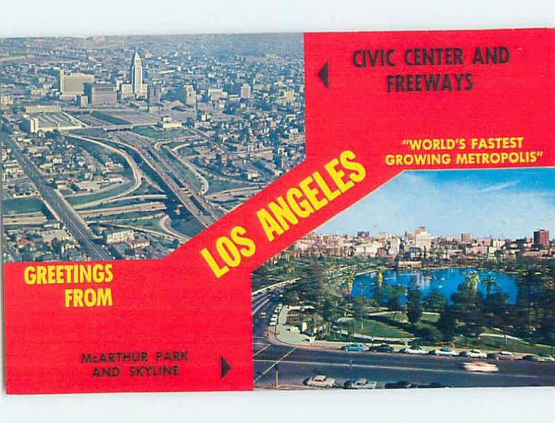 Unused Pre-1980 TWO VIEWS ON CARD Los Angeles California CA ho7368