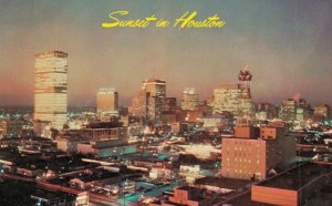 USA Sunset at Houston Texas Chrome Postcard 07.67
