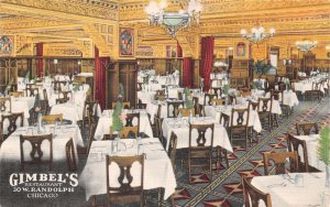 Chicago Illinois Gimbel's Restaurant, Interior, Color Linen Vintage PC U6202