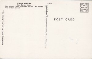 Logan Airport Boston MA Airplane Aviation Unused Vintage Postcard F60